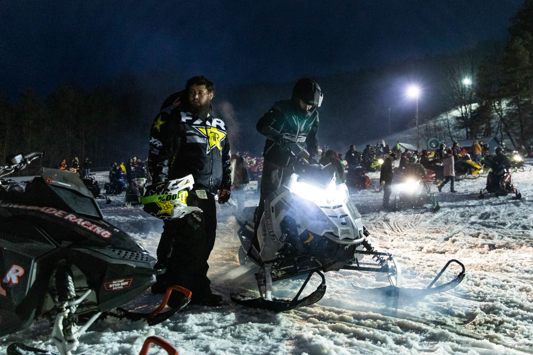 Snowmobile races heat up the night